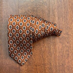 Jos. A. Bank 100% Silk Rust and Navy Woven Tie